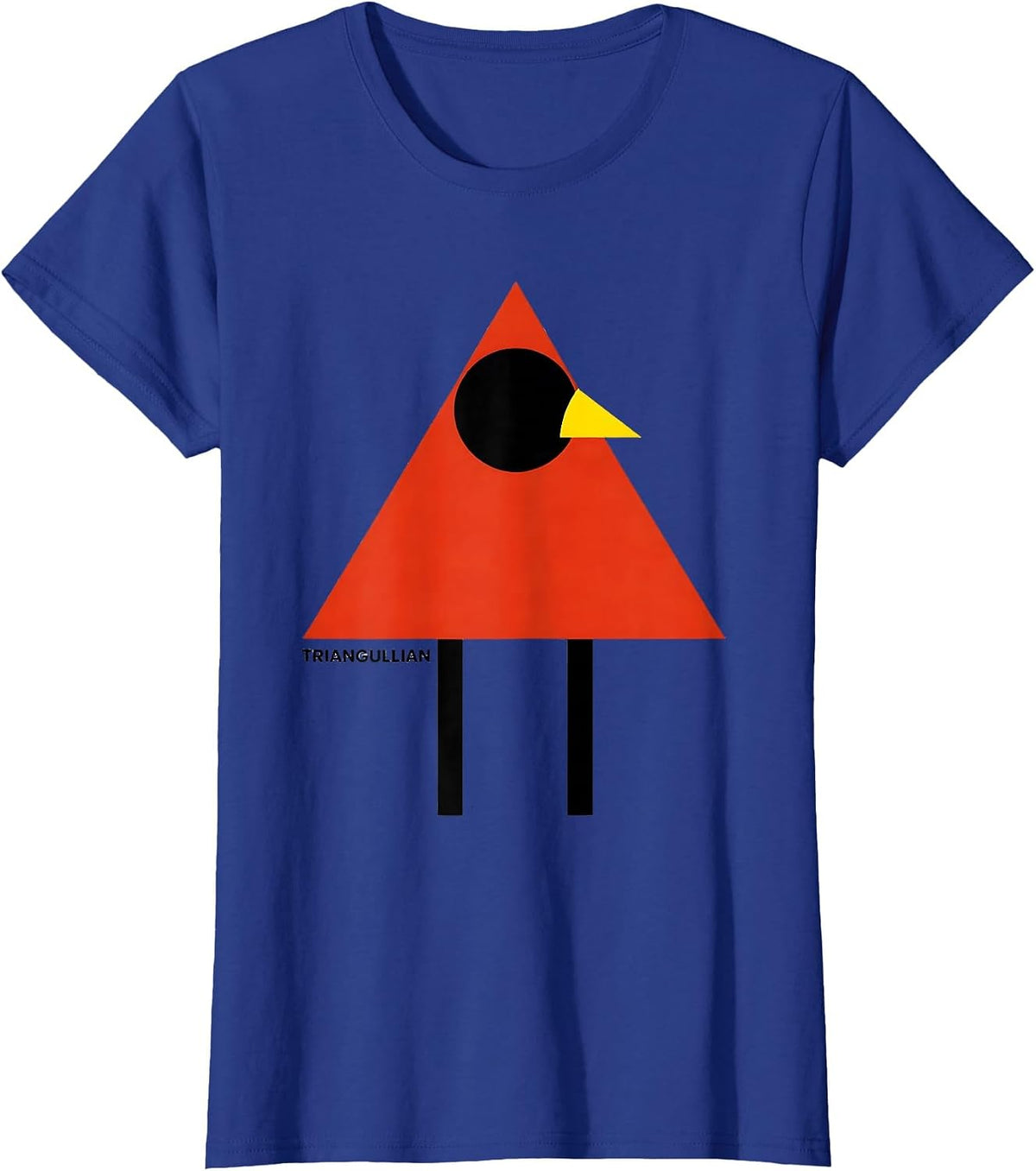 Women's Triangullian Bauhaus Modernist Math Teacher Bird Pun Humor T-Shirt - Royal Blue