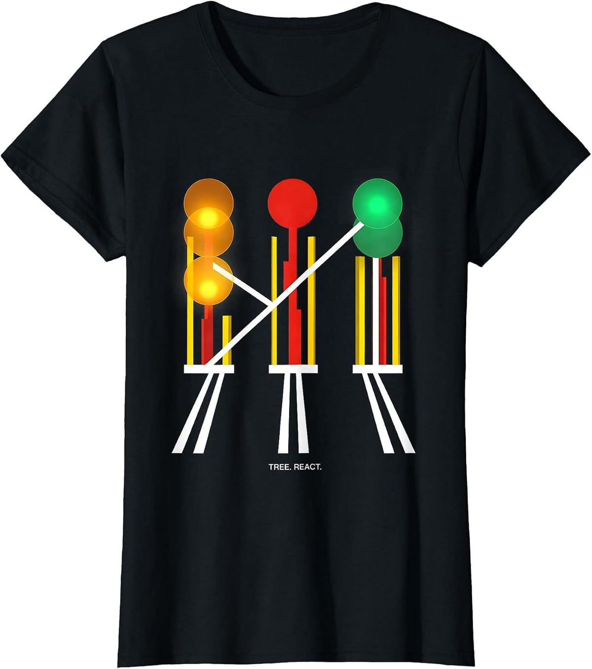 Women's Tree React Bauhaus Modernist Drag Racing RC Car Enthusiast T-Shirt - Black