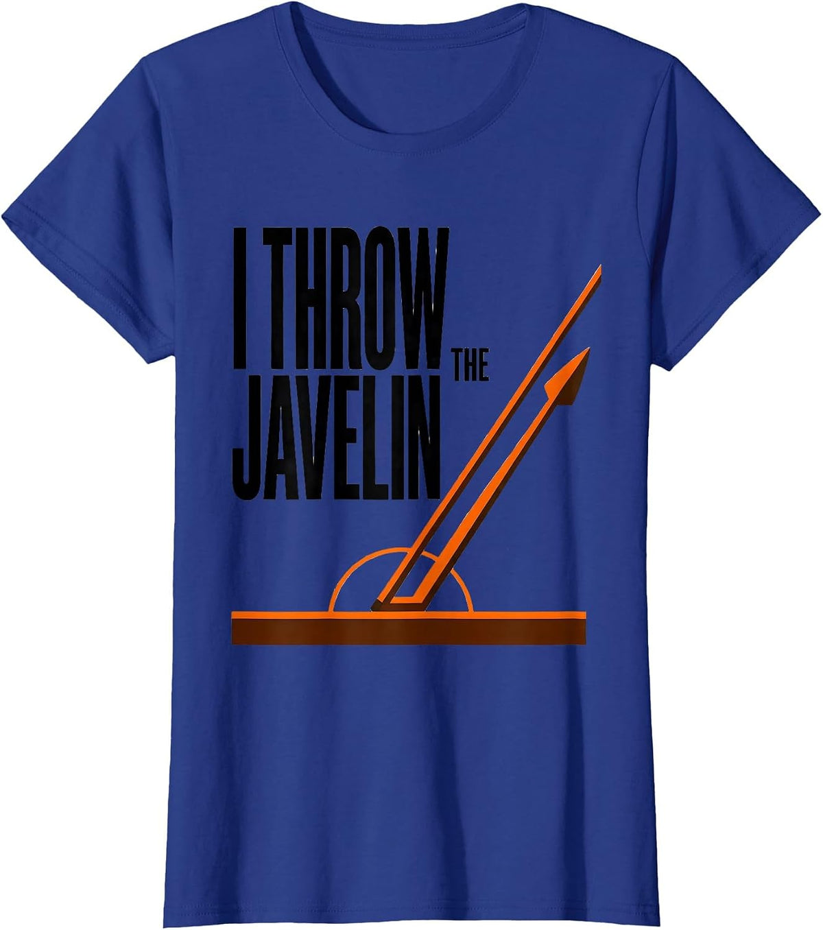 Women's I Throw The Javelin Brutalist Graphic Track and Field T-Shirt - Royal Blue