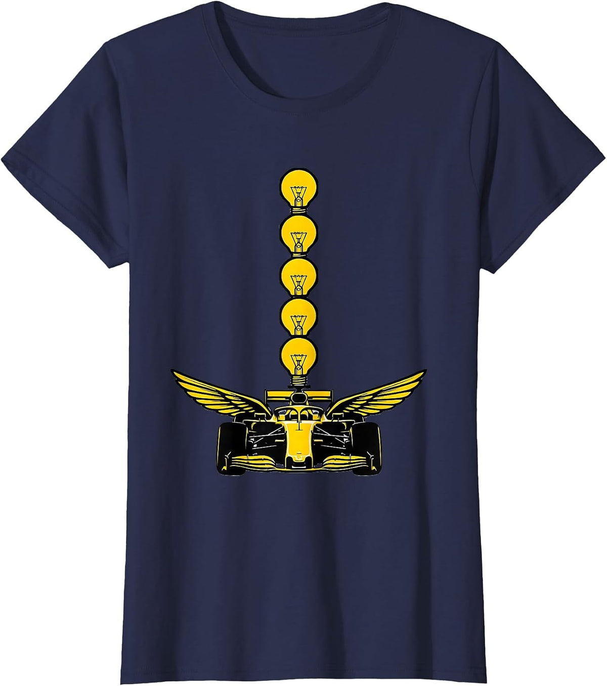 Women's Bulb Column Sprint Car RC Racing Humor T-Shirt - Navy Blue
