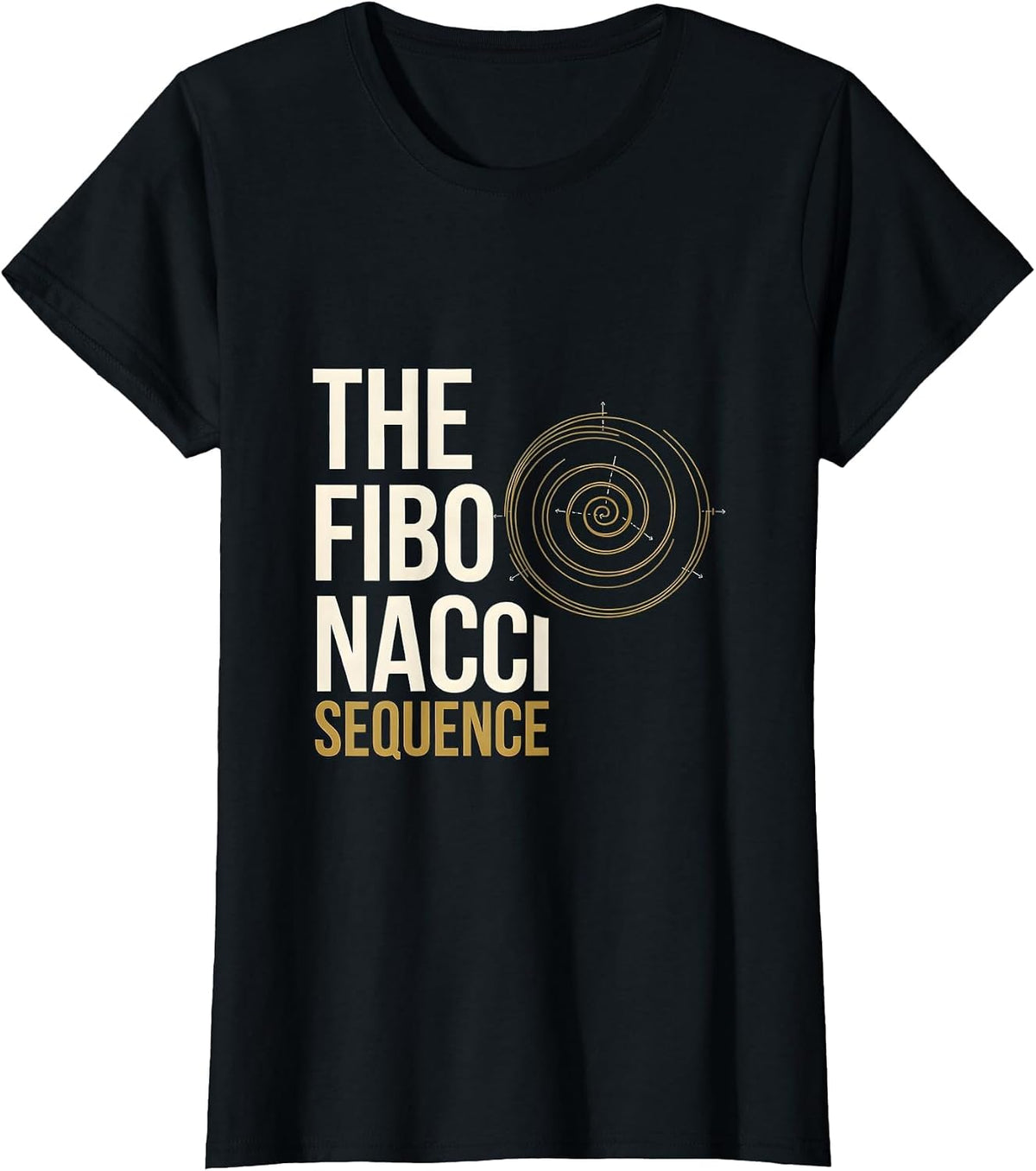 Women's The Fibonacci Sequence Sacred Geometry Math Enthusiast T-Shirt - Black
