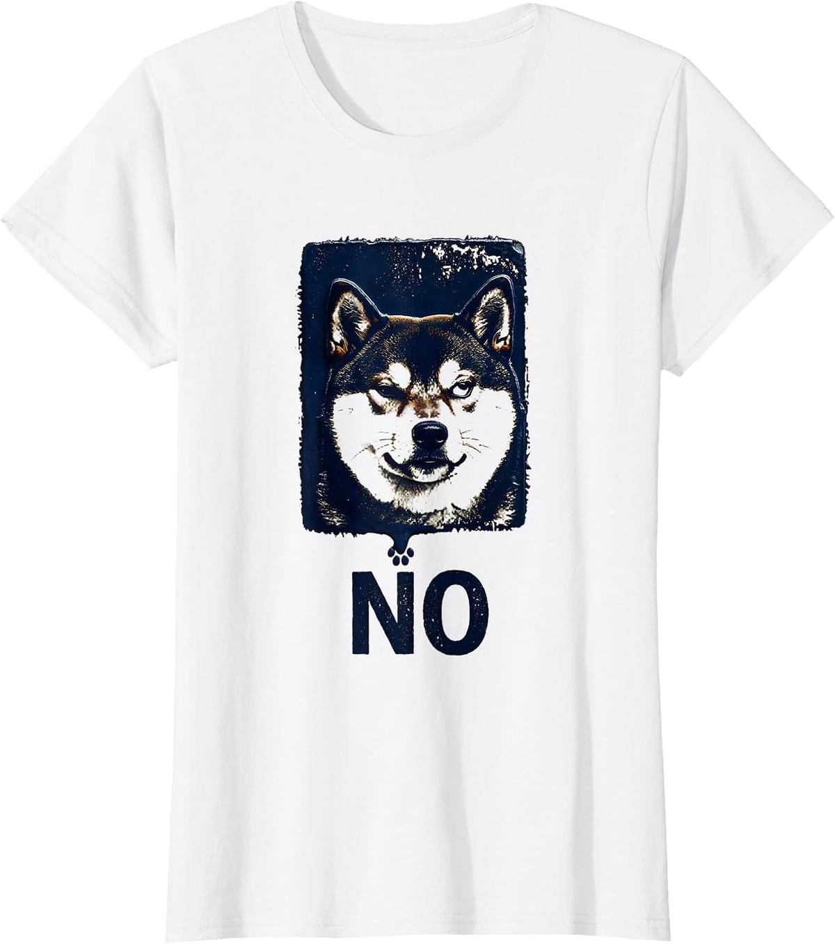 Women's No Funny Shiba Inu Doge Meme Internet Humor T-Shirt - White