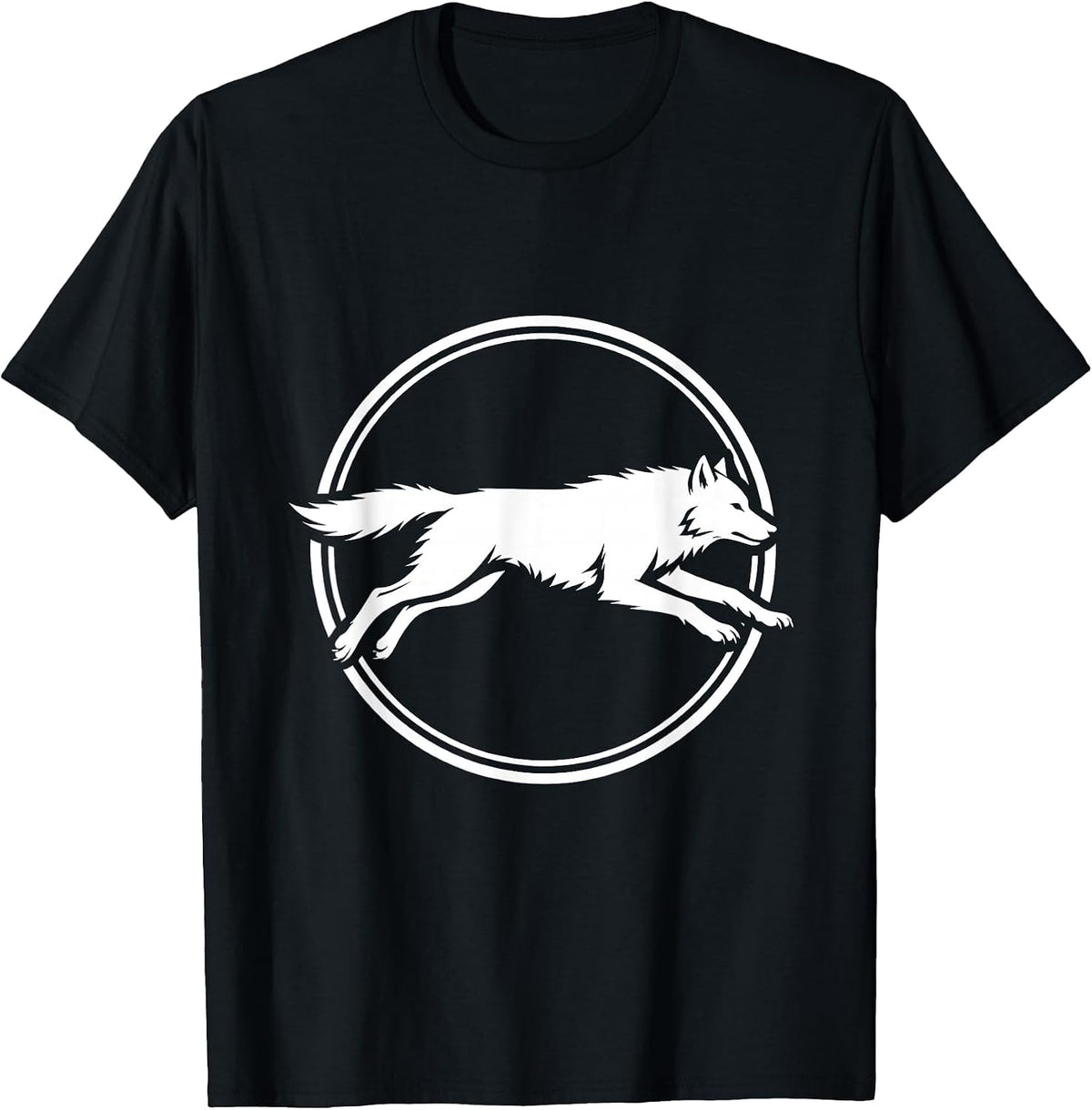 Men's Wolf Sprinting on Track Sports Graphic T-Shirt - Black