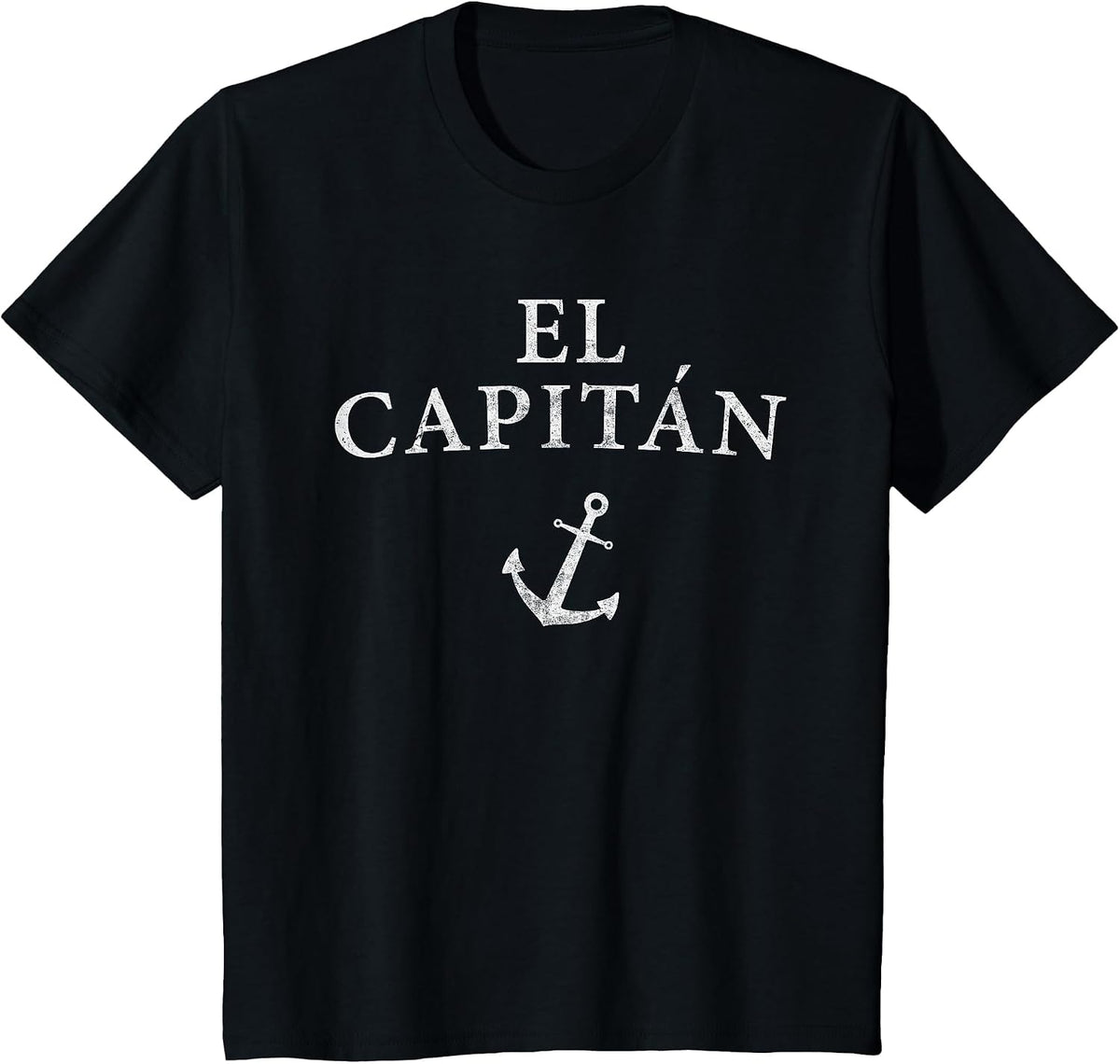 El Capitan Captain Anchor Boat Sail Sailing T-Shirt - Black