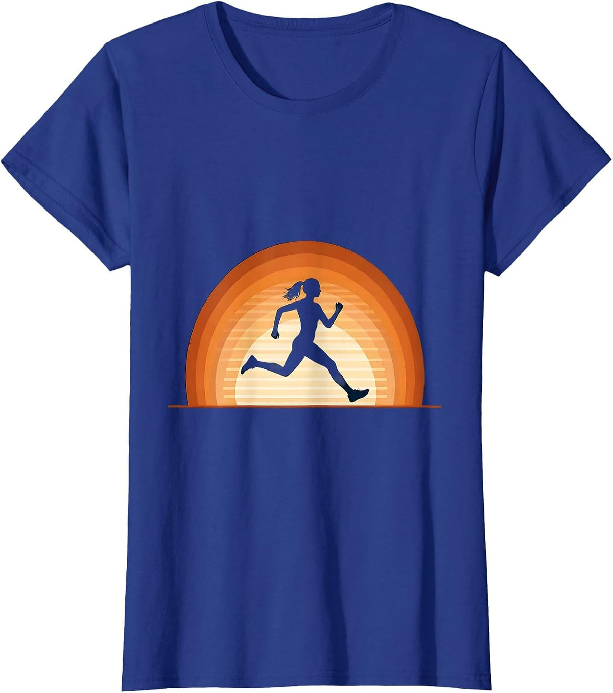 Women's Sun-Drenched Sprint Track Runner Illustration T-Shirt - Royal Blue