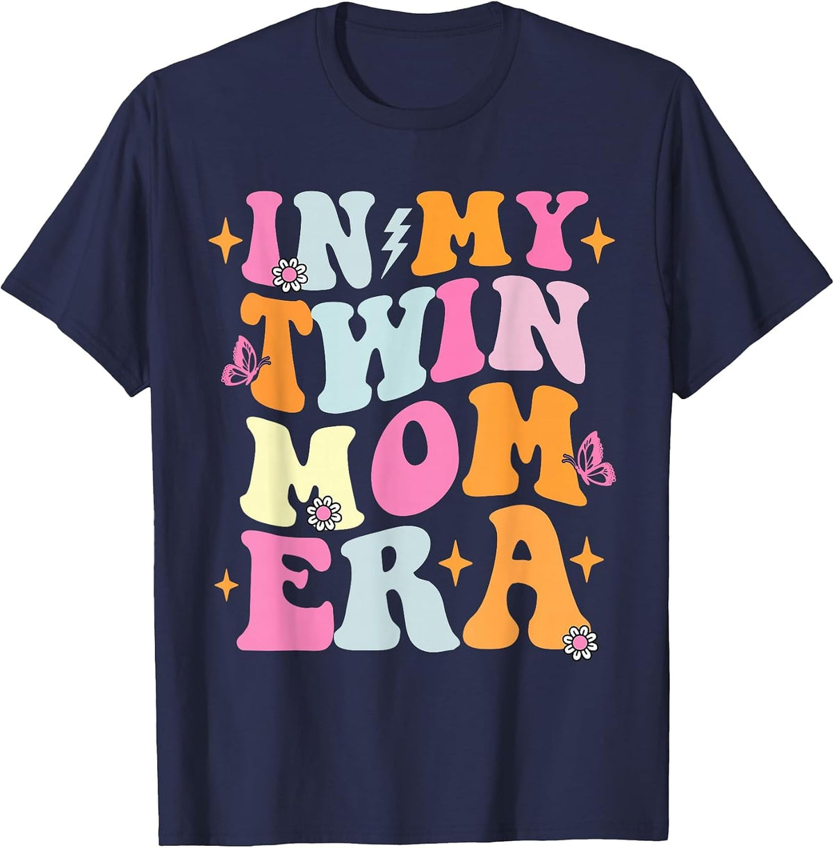in My Twin Mom Era T-Shirt - Navy Blue
