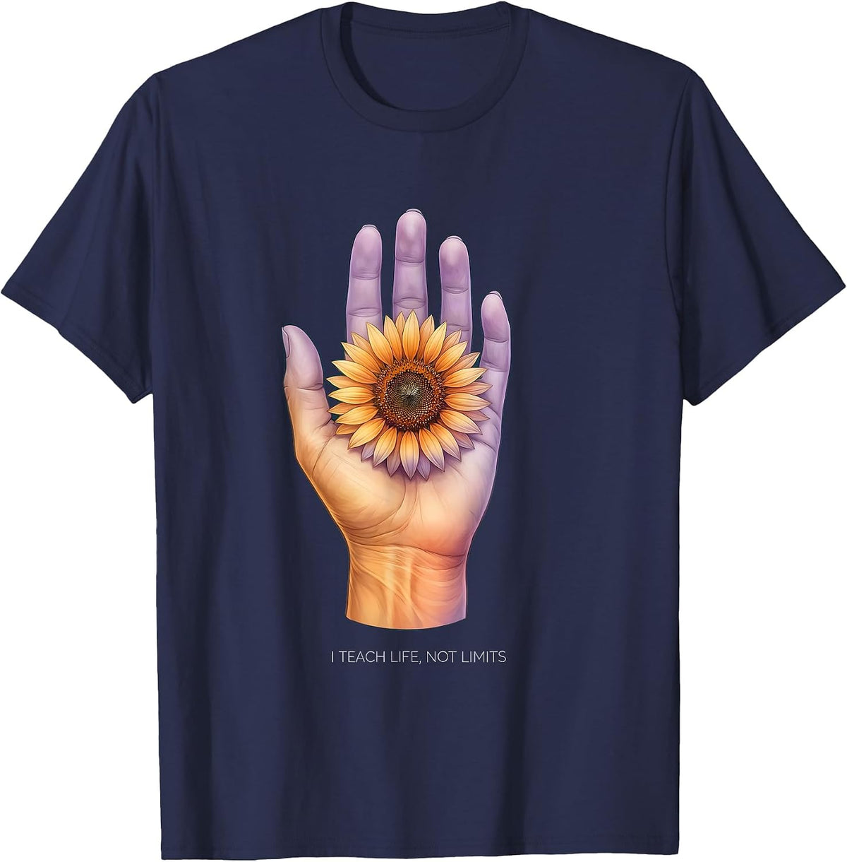 I Teach Life Not Limits Occupational Therapy Design T-Shirt - Navy Blue