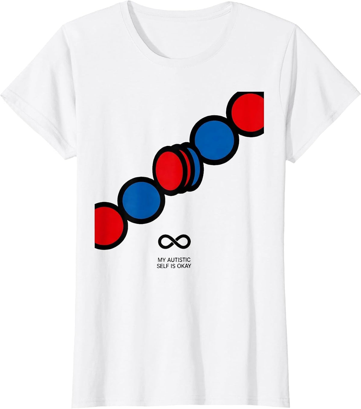 My Autistic Self Is Okay Bauhaus Modernist Neurodiversity T-Shirt - White