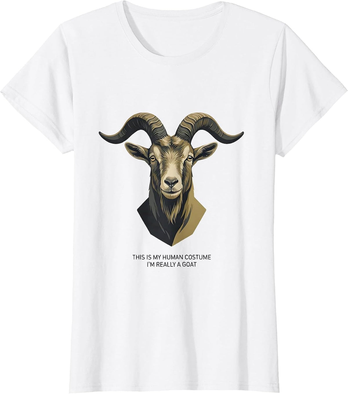 Women's This Is My Human Costume, I'm Really A Goat Halloween T-Shirt - White