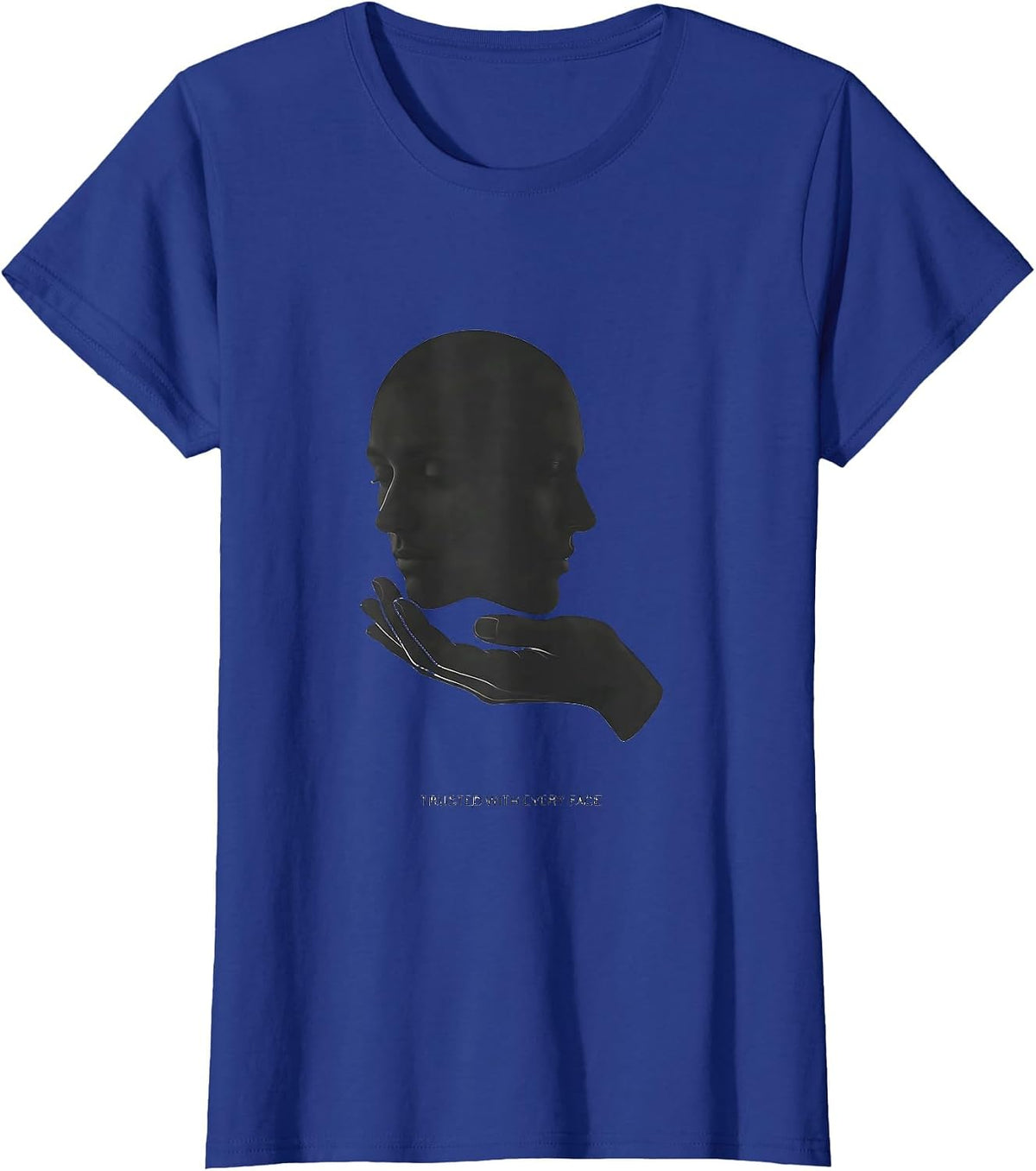 Women's Trusted With Every Face Minimalist Esthetician Gift T-Shirt - Royal Blue