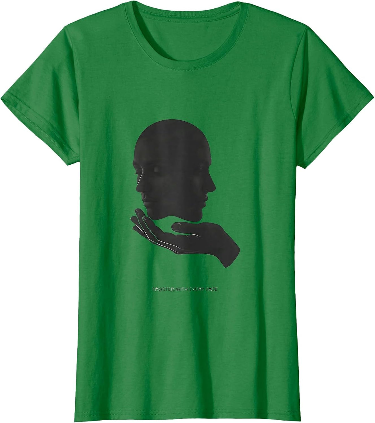 Women's Trusted With Every Face Minimalist Esthetician Gift T-Shirt - Kelly Green