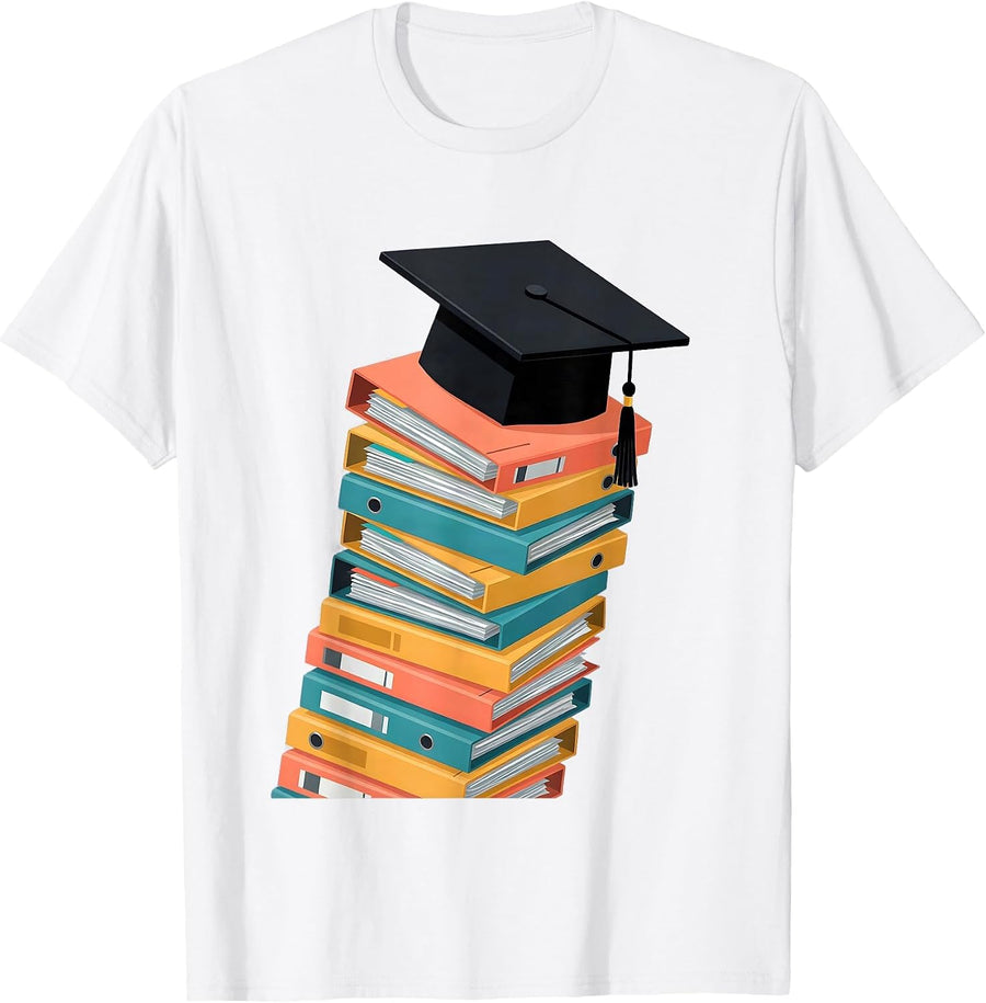 Men's Sped Teacher Graduation Cap IEP Stack Gift T-Shirt - White
