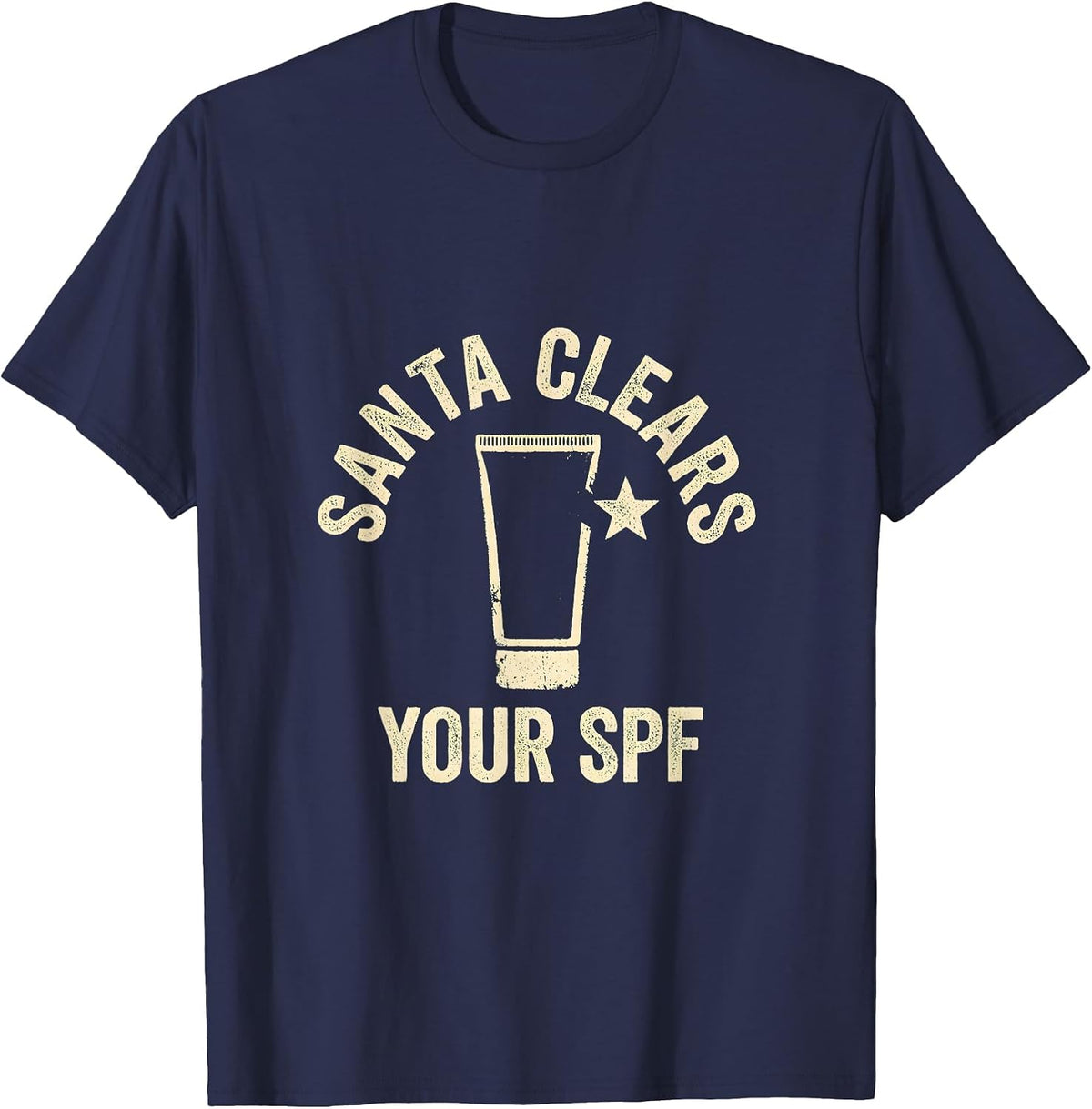 Santa Clears Your SPF Funny Esthetician Skincare T-Shirt - Navy Blue