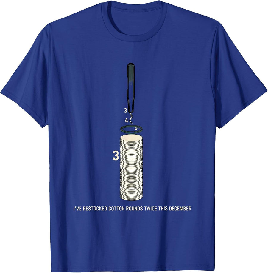 I've Restocked Cotton Rounds Twice This December Esthetician T-Shirt - Royal Blue