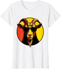 Women's Goat Sunglasses Pop Art Animal Humor Novelty T-Shirt - White