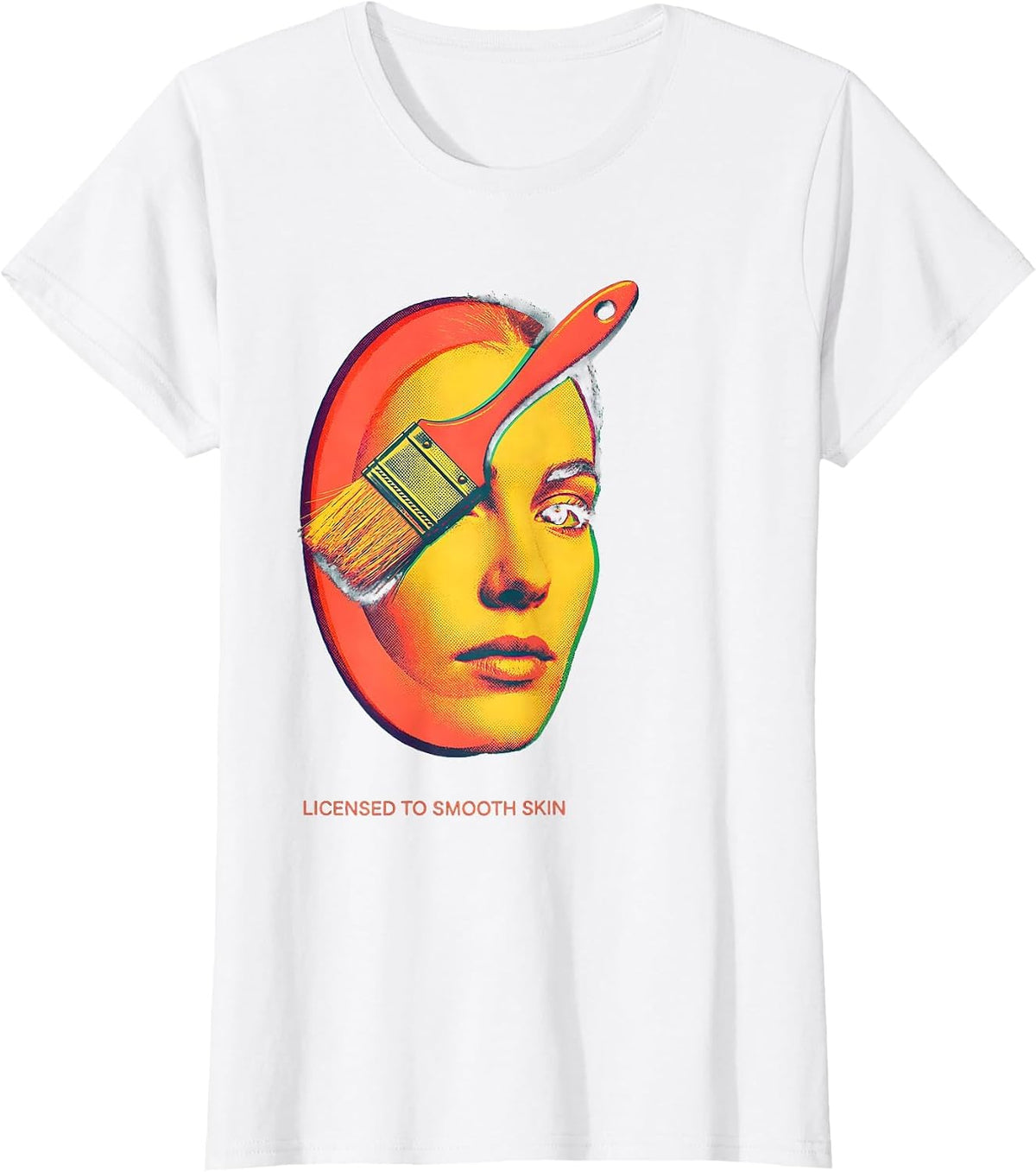 Licensed To Smooth Skin Risograph Esthetician Skincare Humor T-Shirt - White