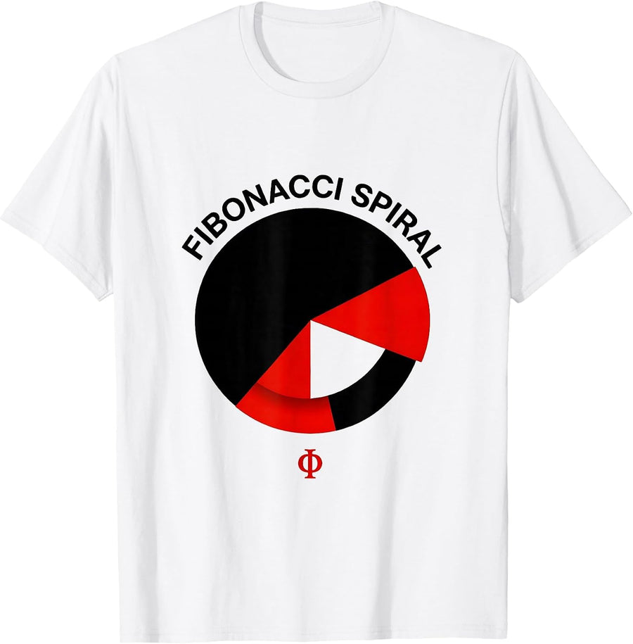 Men's Fibonacci Spiral Φ Sacred Geometry Math Enthusiast Teacher T-Shirt - White