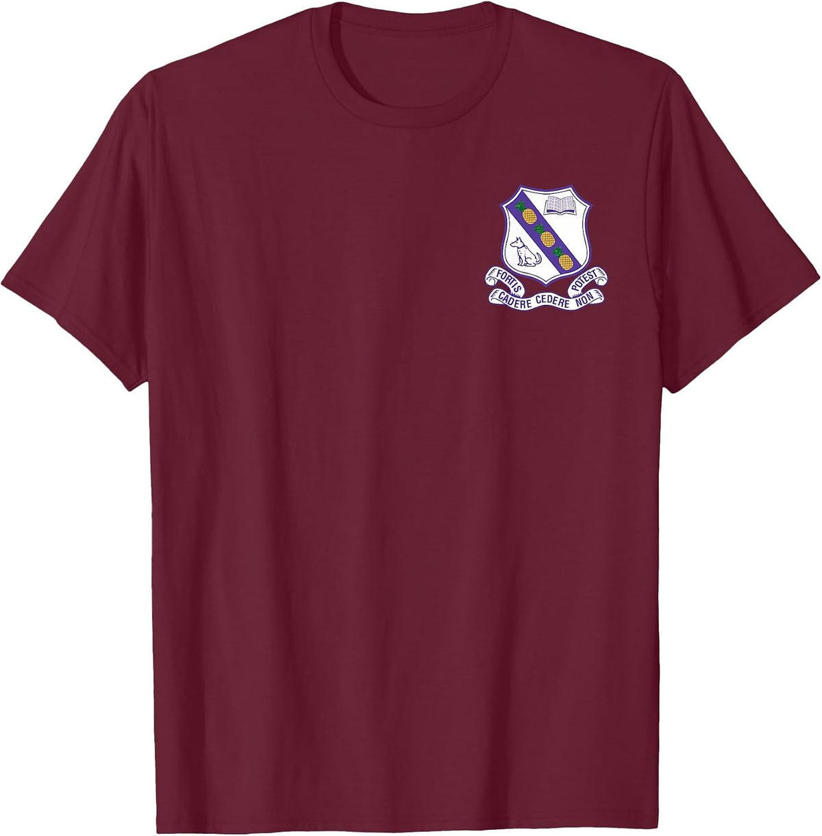 Kingston College Fortis Forever Pocket Logo T-Shirt - Burgundy