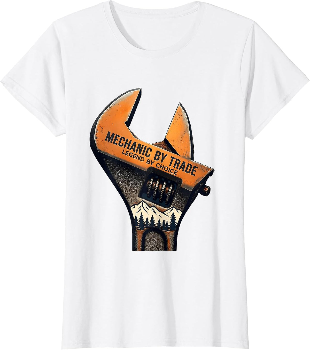 Mechanic By Trade Legend By Choice Design T-Shirt - White