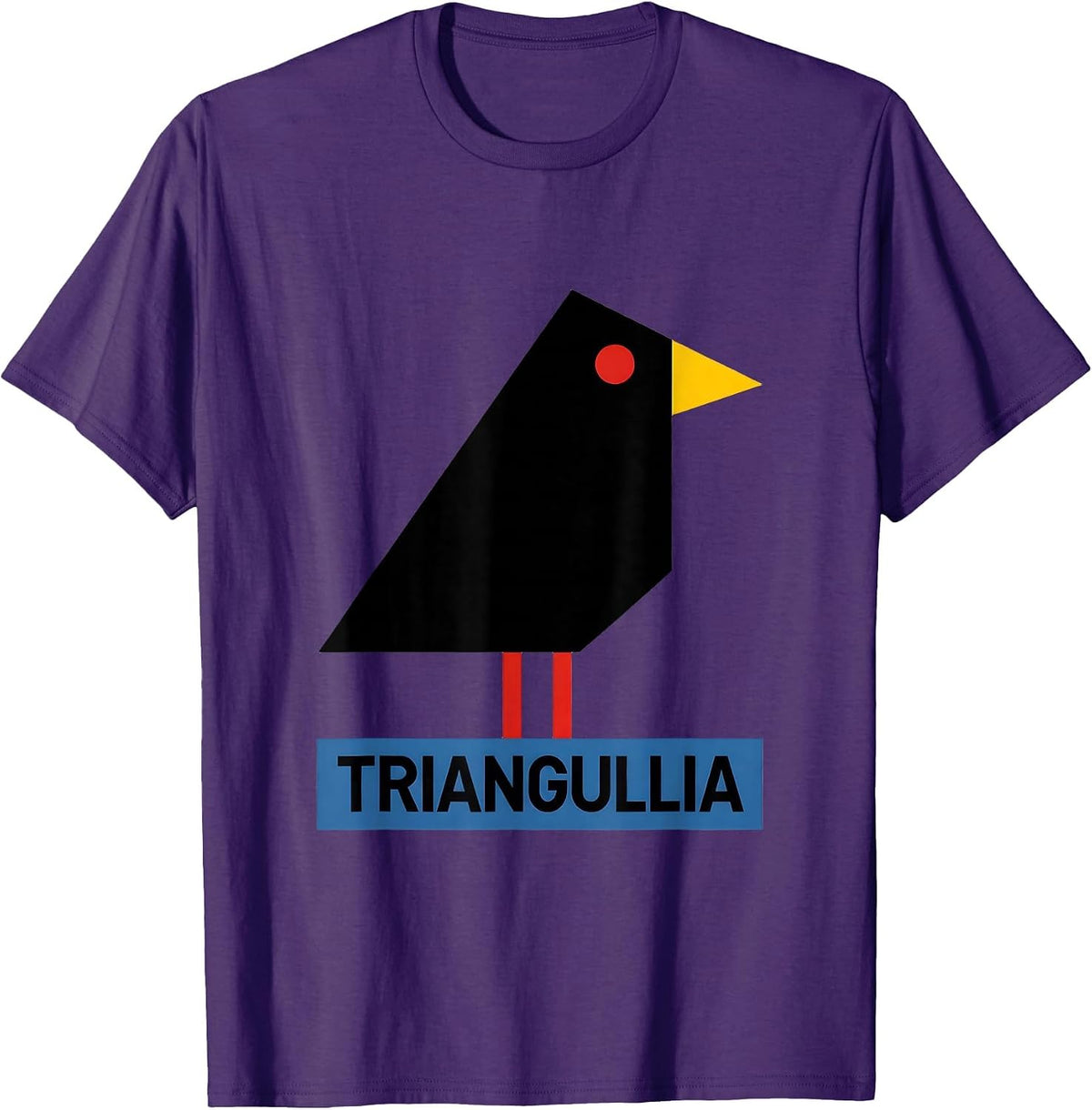 Triangullia Bauhaus Modernist Bird Pun Funny Math Teacher T-Shirt - Purple