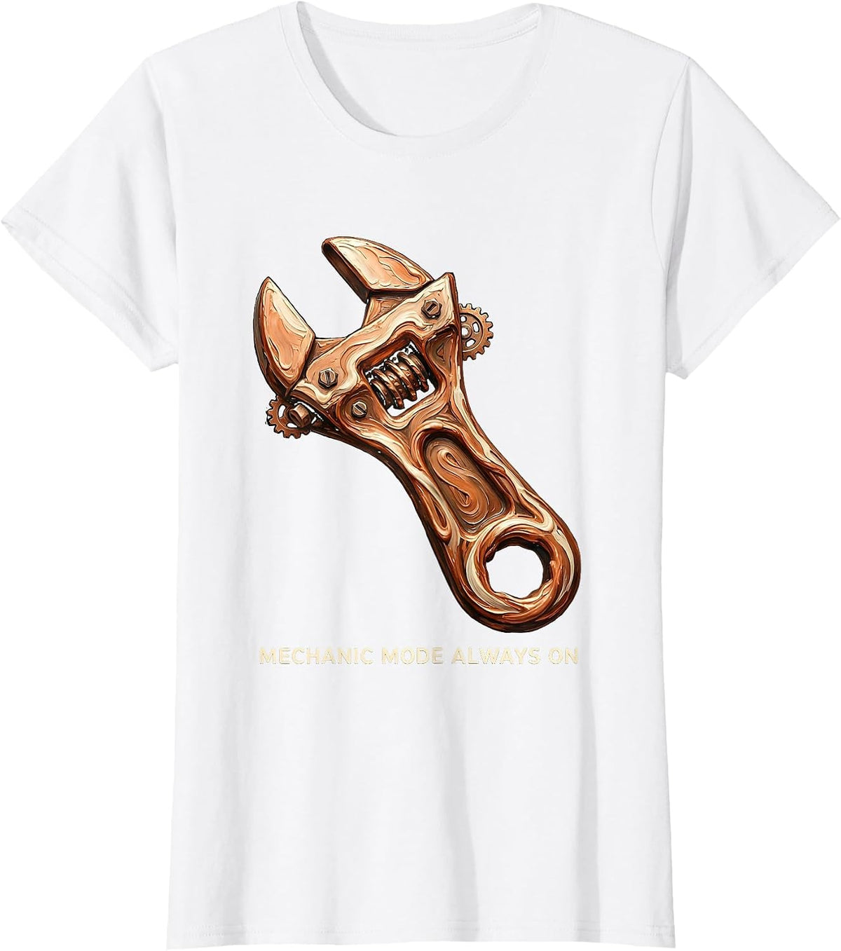 Mechanic Mode Always On Auto Repair Design T-Shirt - White