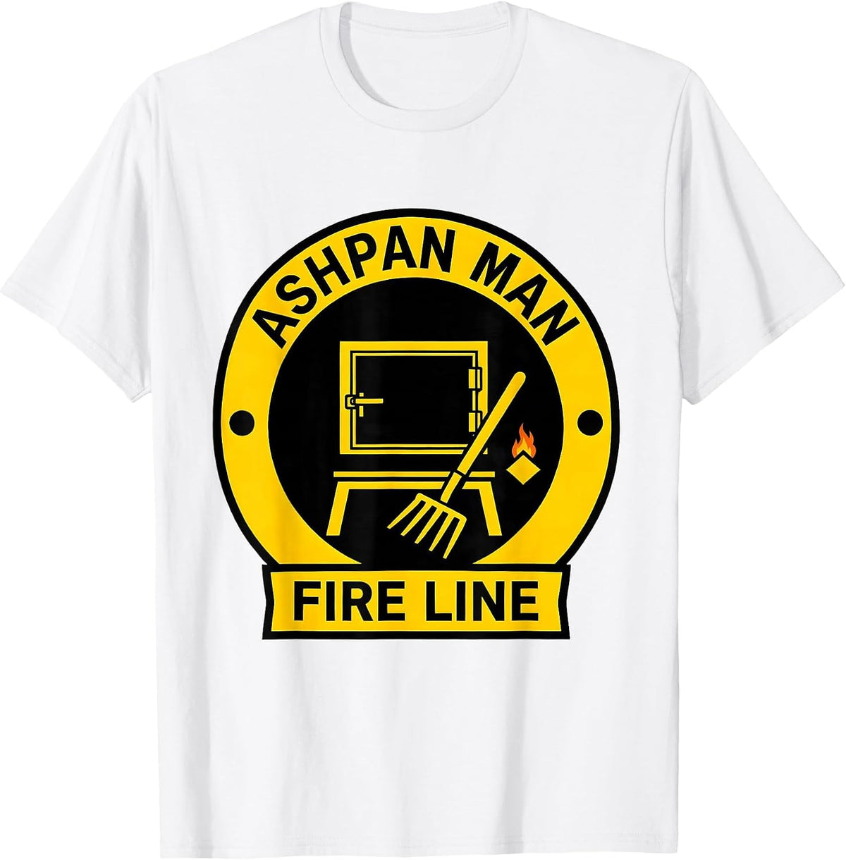 Men's Ashpan Man Fire Line Vintage Steam Locomotive Train T-Shirt - White