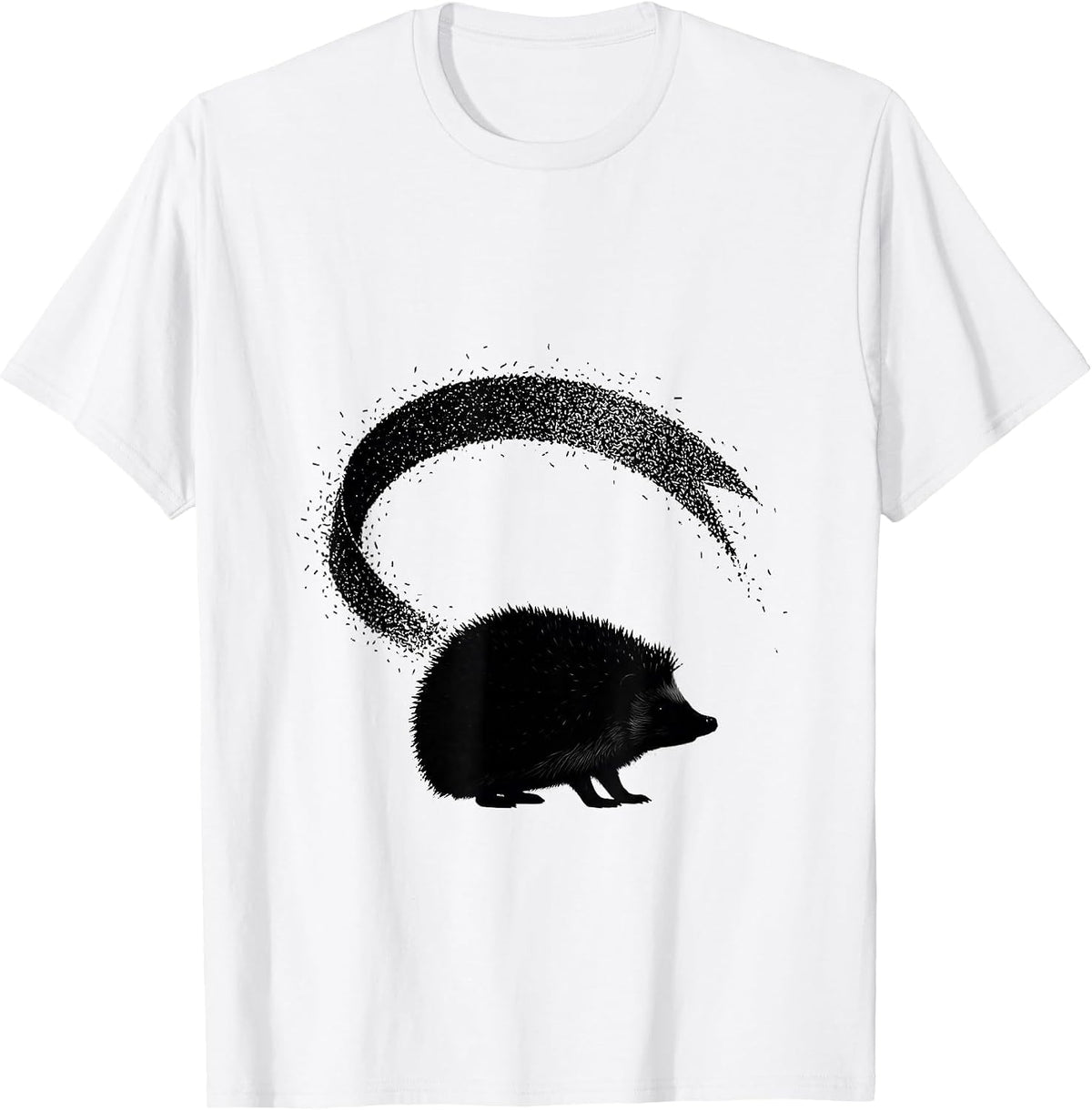 Men's Hedgehog Silhouette Whimsical Animal Lover Gift T-Shirt - White