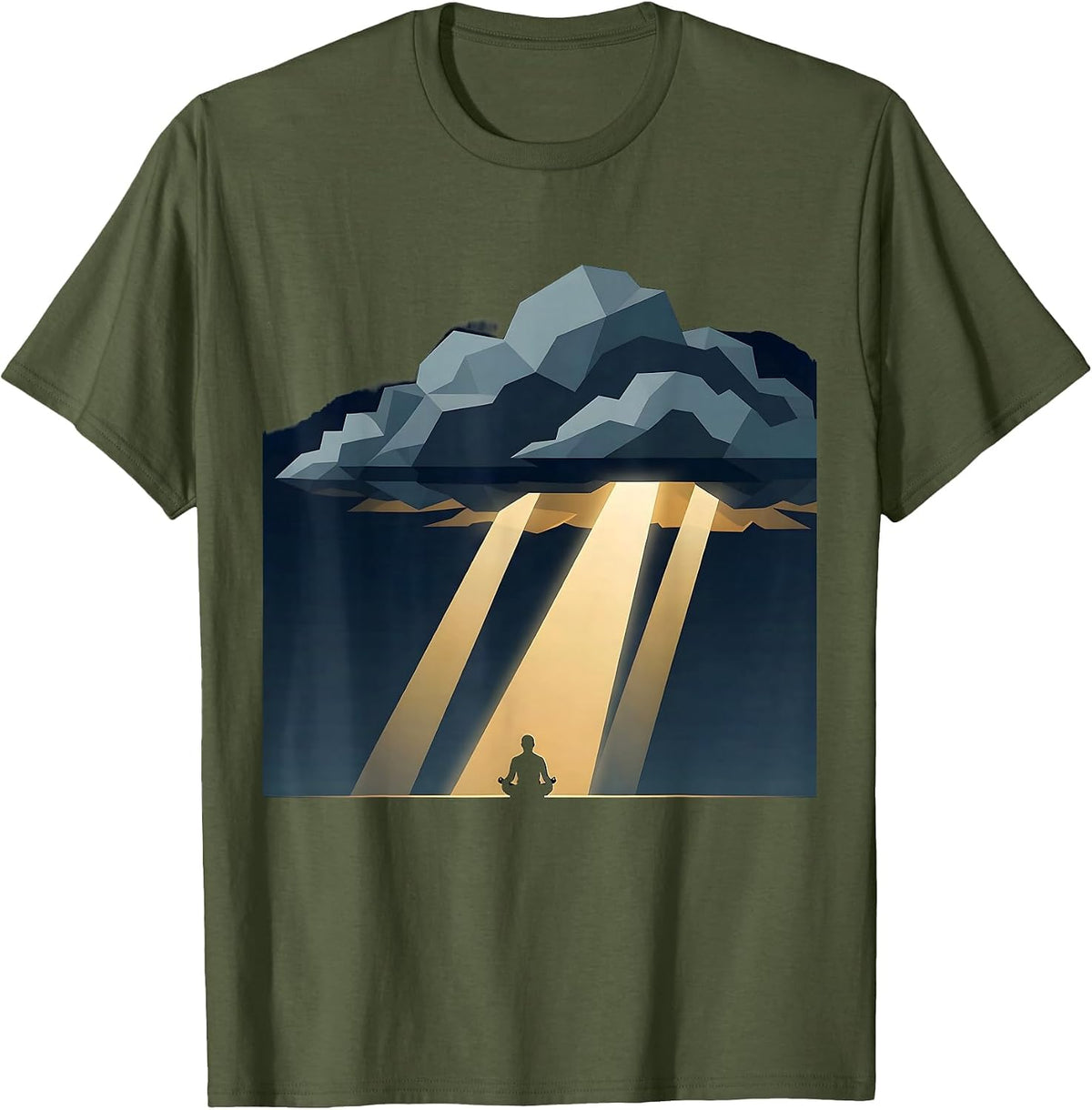 Mental Health Matters Storm Cloud Hope Graphic T-Shirt - Olive Green