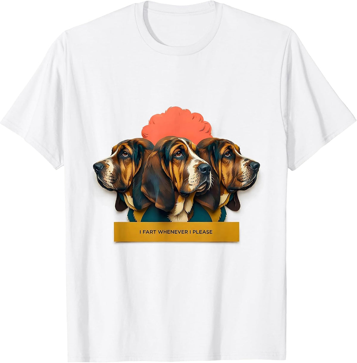 Men's I Fart Whenever I Please Funny Basset Hound Fart Joke Dad T-Shirt - White
