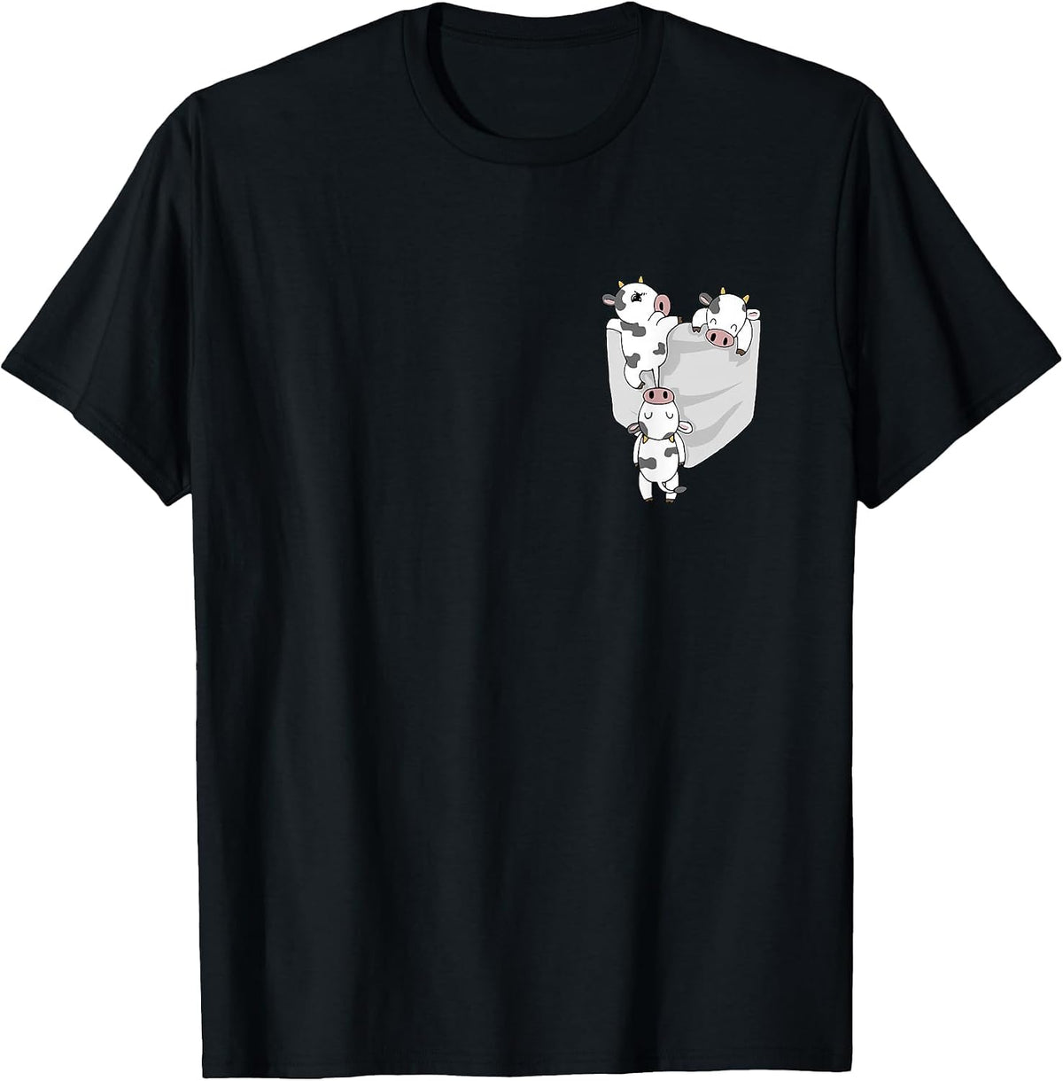 Cow Pocket T-Shirt - Black