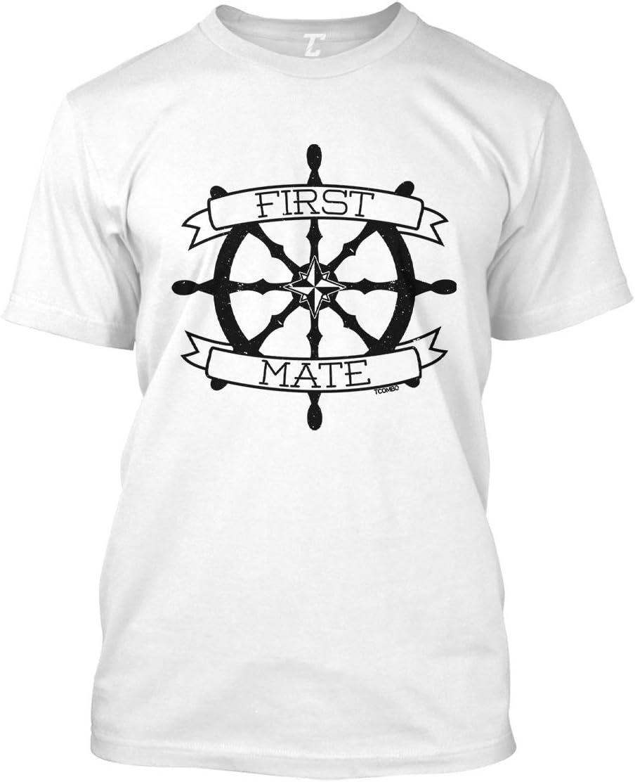 First Mate - Nautical Sea Beach Anchor Men's T-Shirt - White