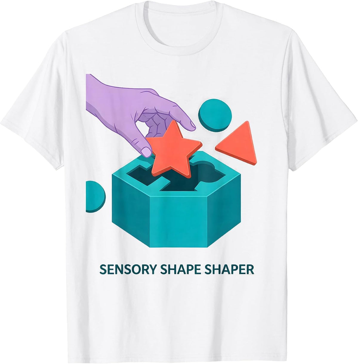 Men's Sensory Shape Shaper Playful Occupational Therapy OT Student T-Shirt - White