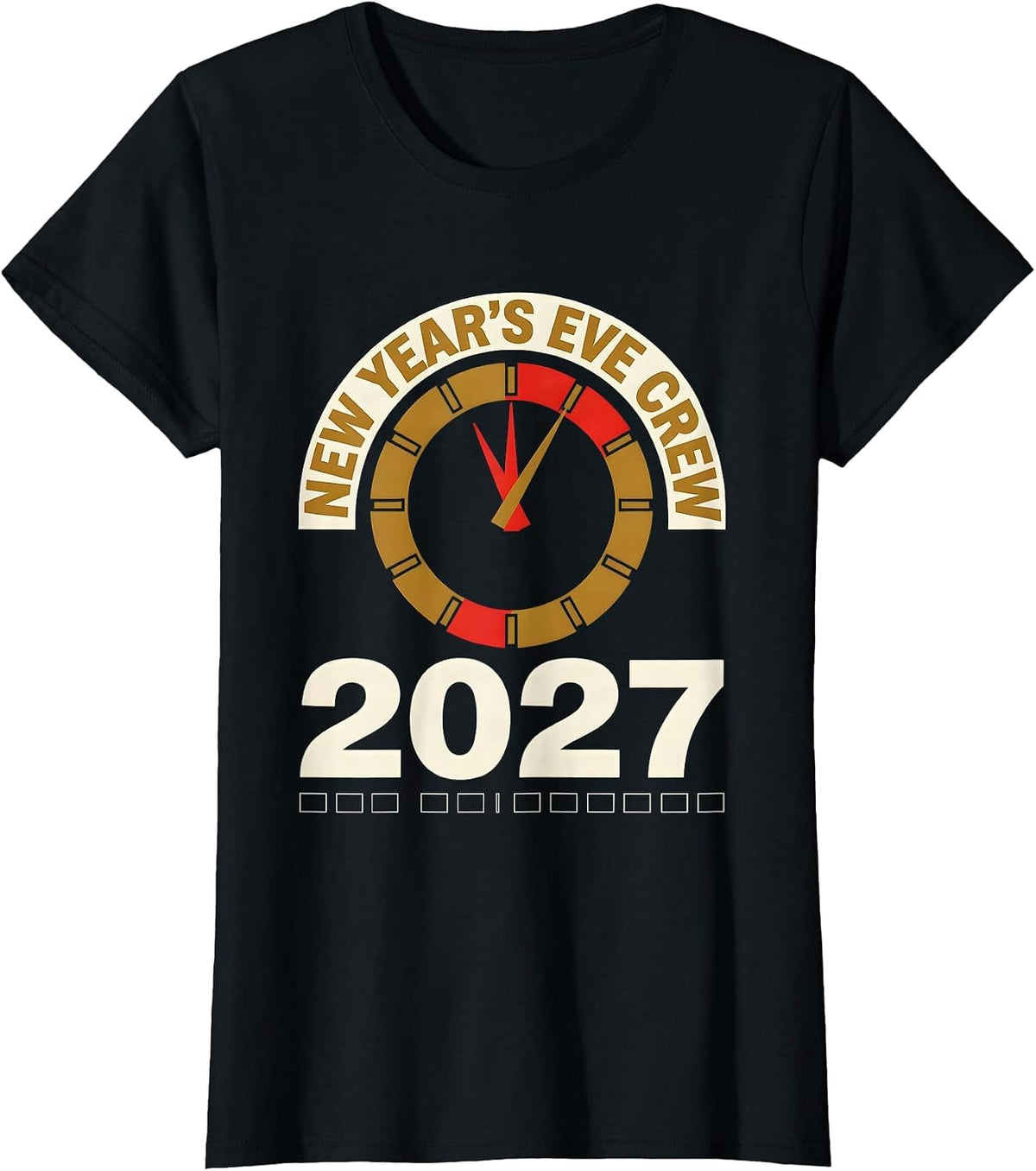New Year's Eve Crew 2027 Family Matching Holiday Pajama T-Shirt - Black