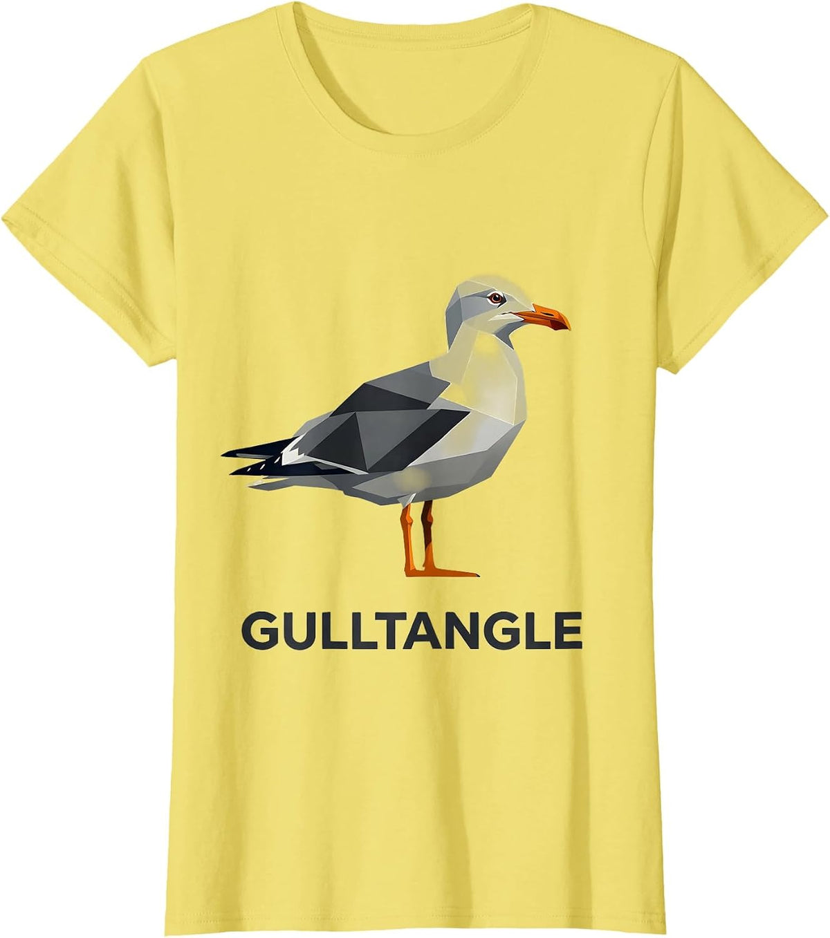 Gulltangle Geometric Bird Pun Funny Math Teacher Humor T-Shirt - Lemon Yellow