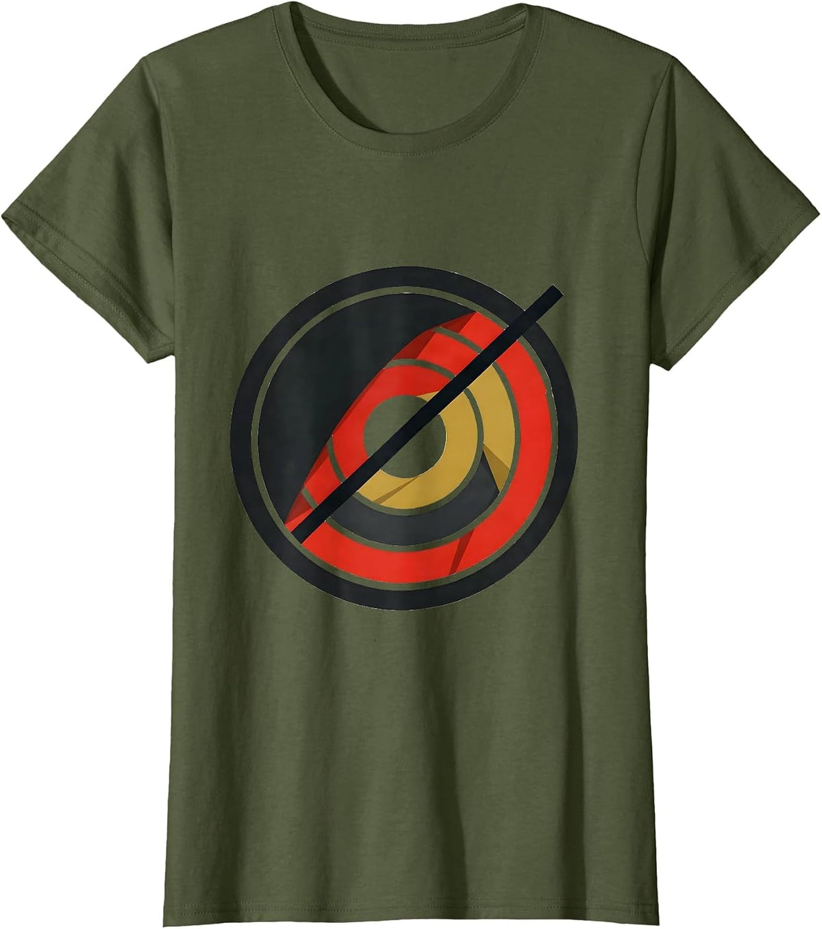 Women's Fibonacci Spiral Sacred Geometry Math Enthusiast T-Shirt - Olive Green