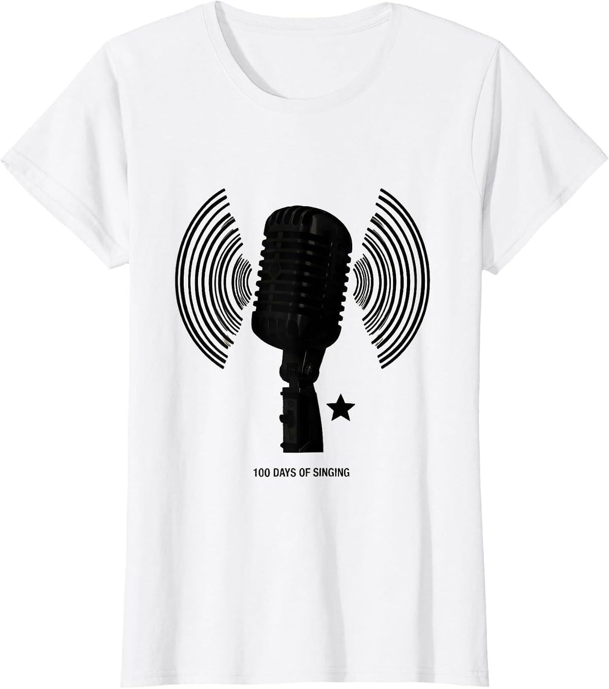 100 Days of Singing Vintage Microphone Music Teacher T-Shirt - White