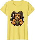 Women's Unfazed Goat Eating Cactus Funny Animal T-Shirt - Lemon Yellow