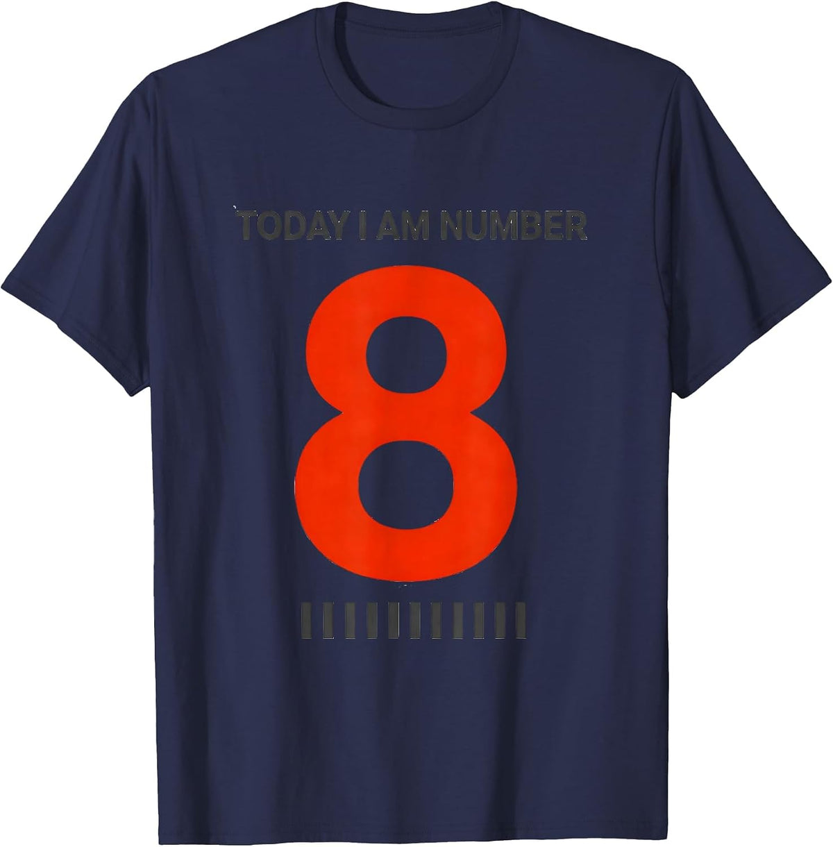 Today I Am Number 8 Minimalist 100th Day Of School Kids T-Shirt - Navy Blue