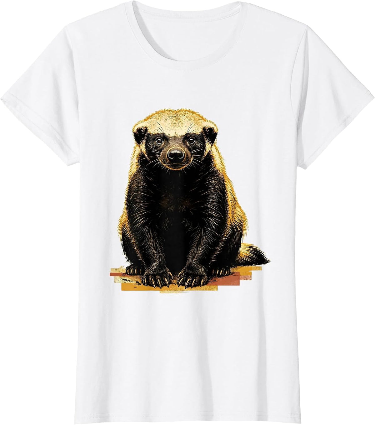 Women's Honey Badger Wildlife Humor Funny Animal Lover Gift T-Shirt - White