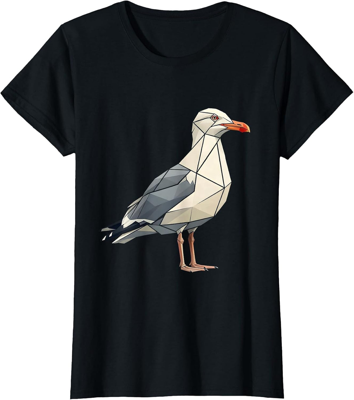 Triangull Triangle Seagull Bird Pun Funny Math Teacher T-Shirt - Black