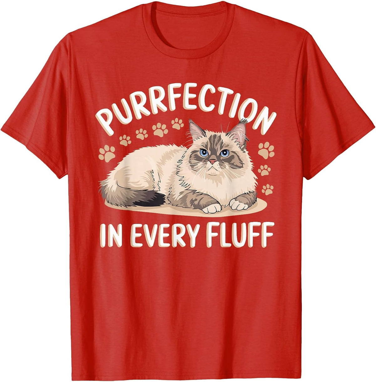 Ragdoll Cat Lover Kitten Meow Animal Cat Lady Pet Kitty T-Shirt - Red