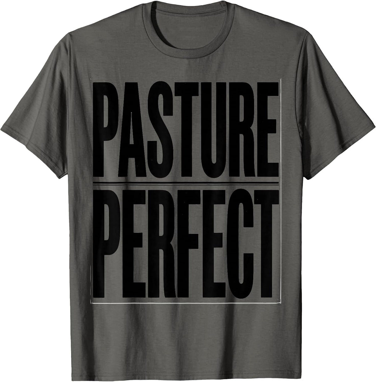Pasture Perfect Cow Lover Graphic Design T-Shirt - Asphalt Grey