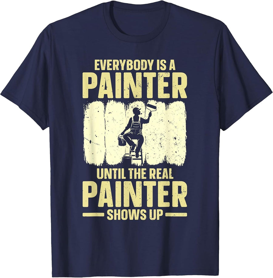 Best Painter Art for Men Women Painting Job House Painter T-Shirt - Navy Blue