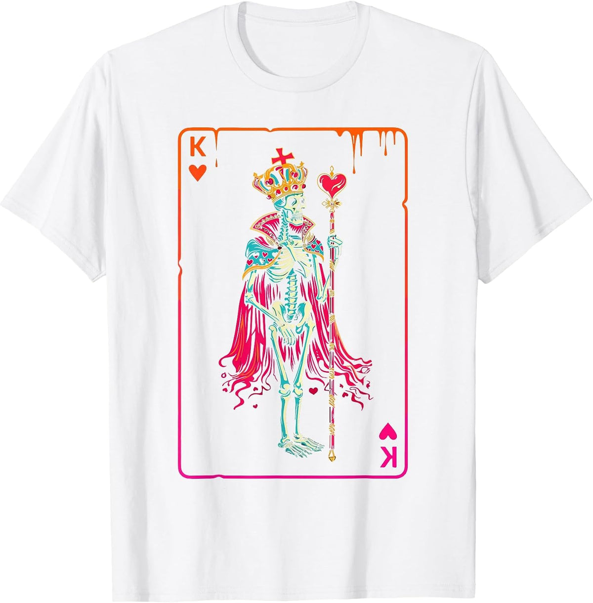 King of Hearts Halloween Costume Valentines Poker Couple Set T-Shirt - White