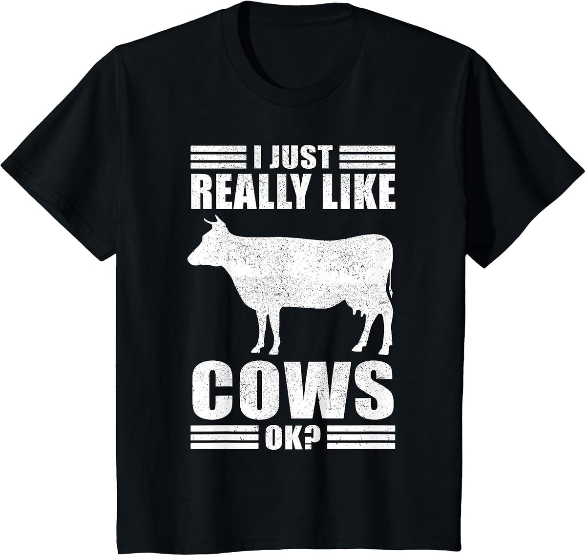 Funny Cow Design for Men Women Boys Girls Farmer Cow Lover T-Shirt - Black