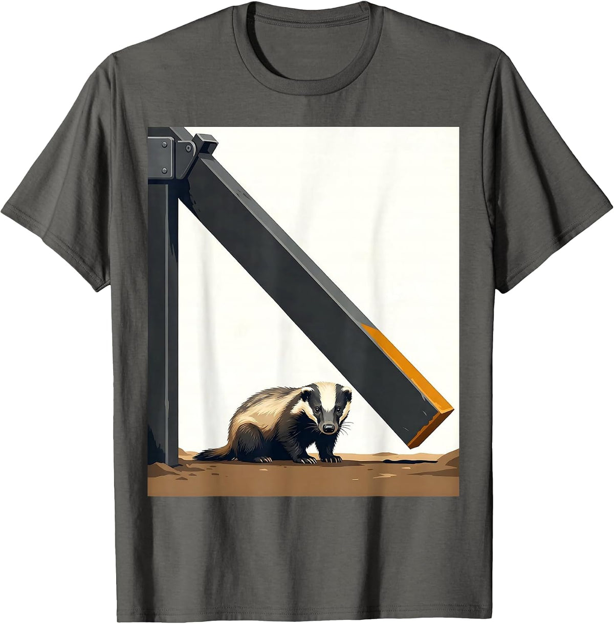 Men's Honey Badger Gate Arm Funny Animal Lover Gift T-Shirt - Asphalt Grey