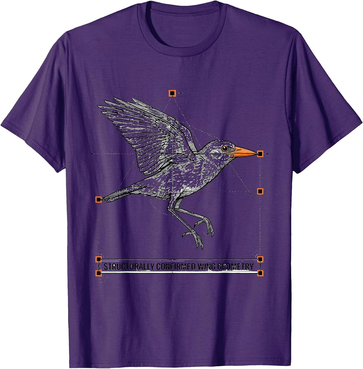 Structurally Confirmed Wing Geometry Funny Math Teacher Bird T-Shirt - Purple