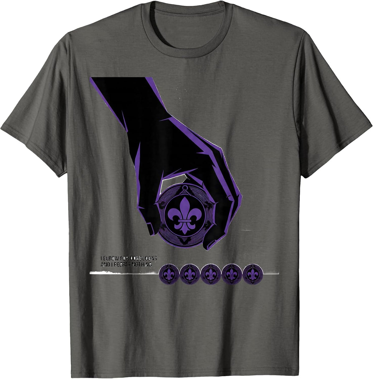 I Elbow For Doubloons And I Regret Nothing Carnival T-Shirt - Asphalt Grey