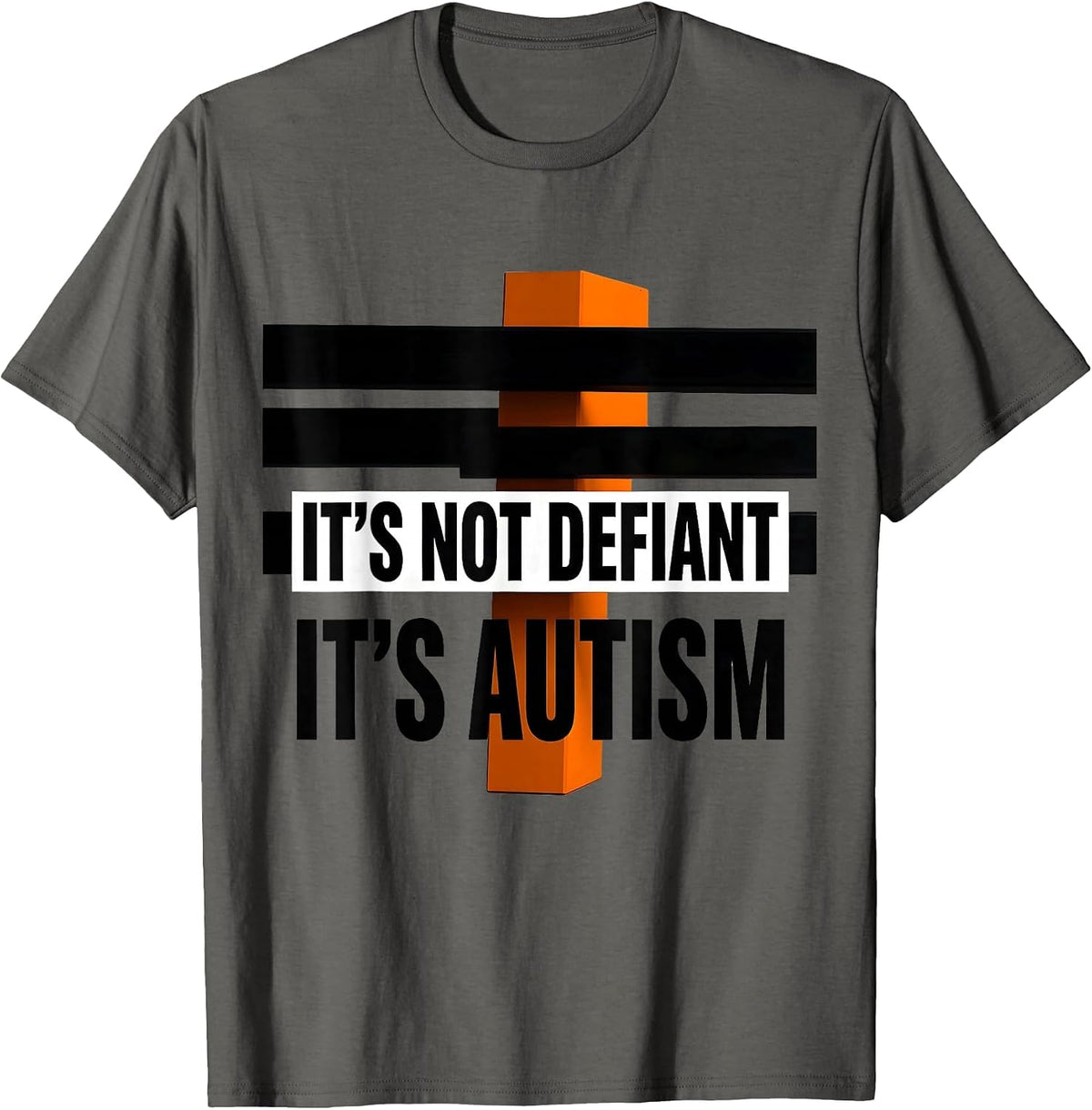 Men's It's Not Defiant It's Autism Neurodiversity Awareness T-Shirt - Asphalt Grey