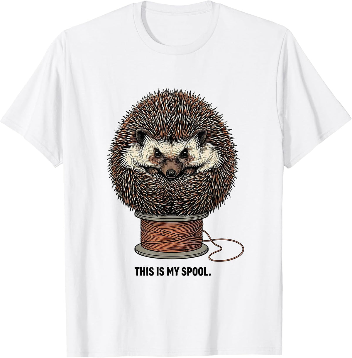 Men's This Is My Spool Funny Hedgehog Lover Quirky Humor Gift T-Shirt - White